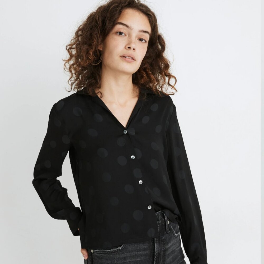 Madewell Jacquard Dot Pajama Shirt XS